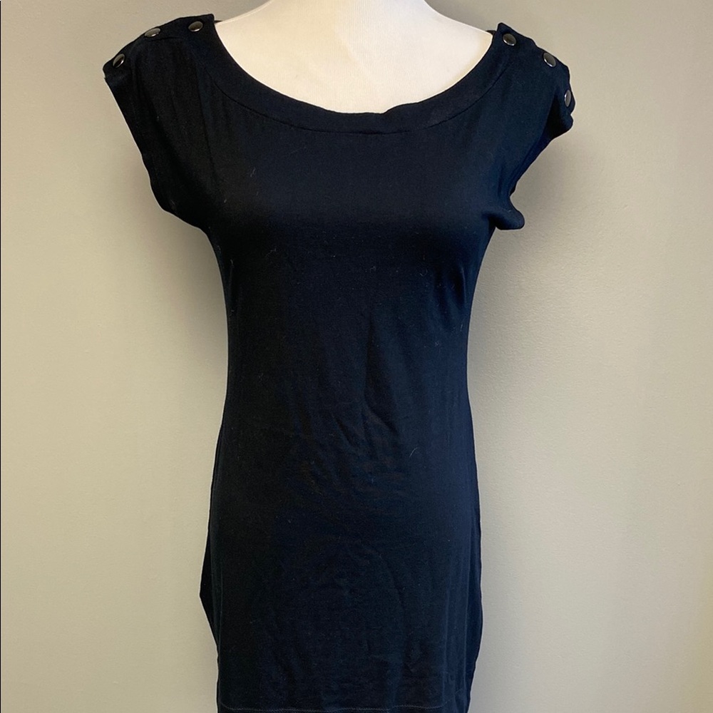 Express Black Cap Sleeve Fitted Blouse